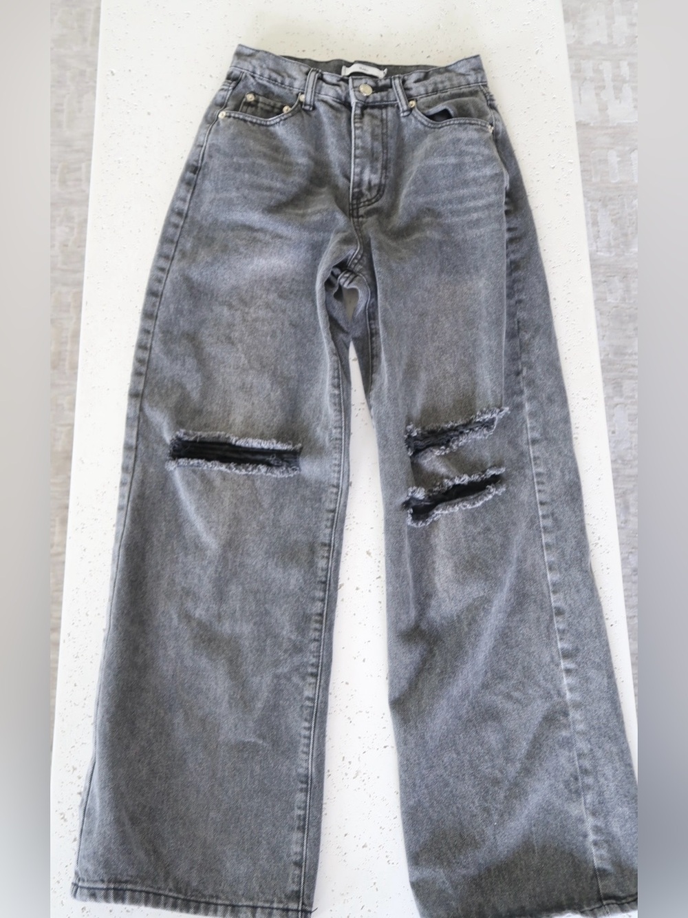 Adika Washed Gray Denim Jeans